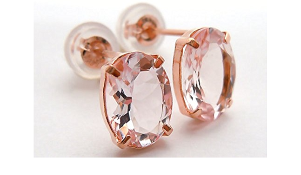 Amazon | [Queen]ピンクゴールド (K18PG) モルガナイト ピアス (0.9ct